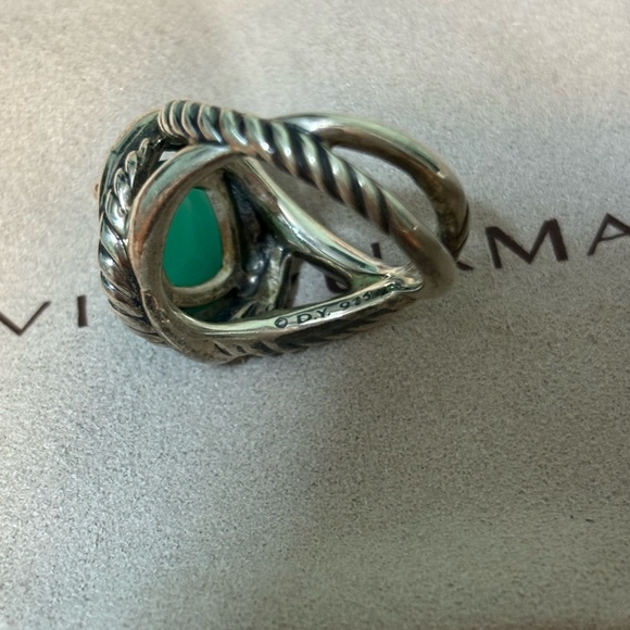 David Yurman 11mm Infinity Ring with Green Onyx size 6 - Picture 5 of 6